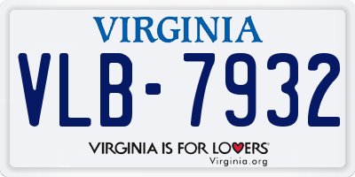 VA license plate VLB7932