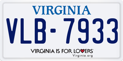 VA license plate VLB7933