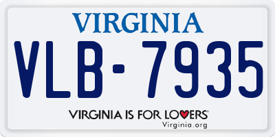 VA license plate VLB7935