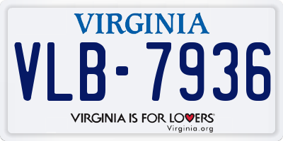 VA license plate VLB7936