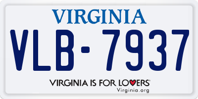 VA license plate VLB7937
