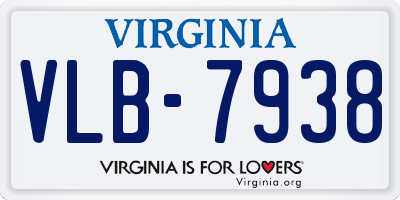 VA license plate VLB7938