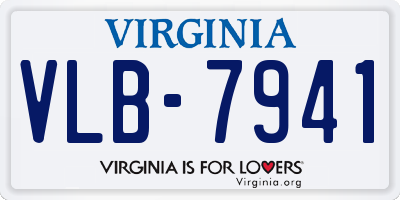 VA license plate VLB7941