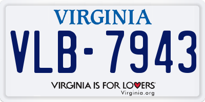 VA license plate VLB7943