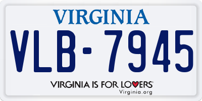 VA license plate VLB7945