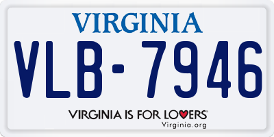 VA license plate VLB7946