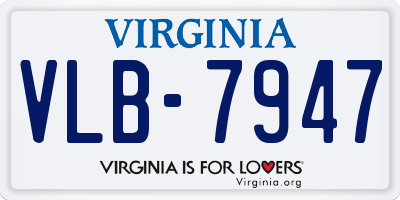 VA license plate VLB7947