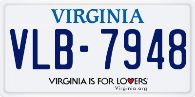 VA license plate VLB7948