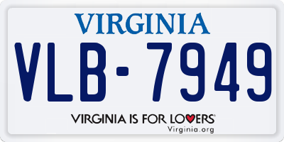 VA license plate VLB7949