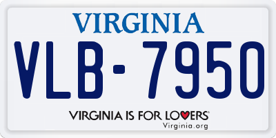 VA license plate VLB7950