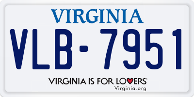 VA license plate VLB7951