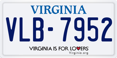 VA license plate VLB7952