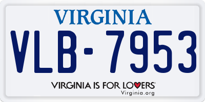 VA license plate VLB7953