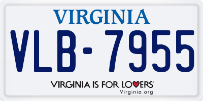 VA license plate VLB7955