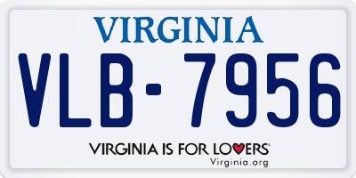 VA license plate VLB7956