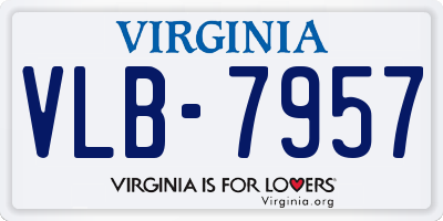 VA license plate VLB7957
