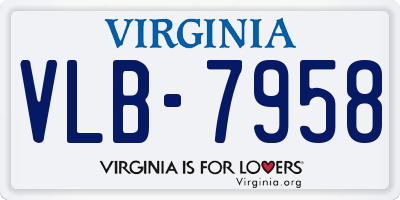 VA license plate VLB7958