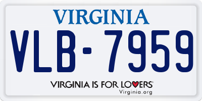 VA license plate VLB7959