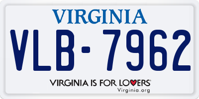 VA license plate VLB7962