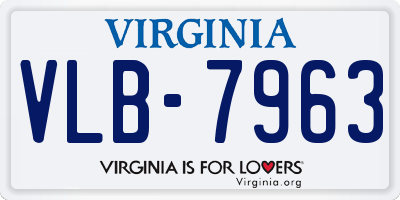 VA license plate VLB7963