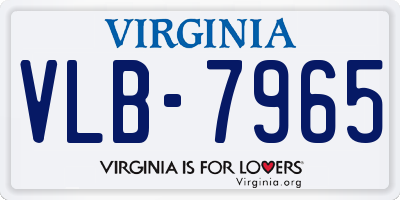 VA license plate VLB7965