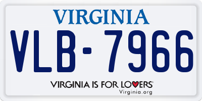 VA license plate VLB7966