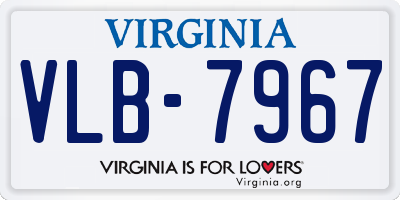 VA license plate VLB7967