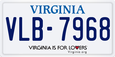 VA license plate VLB7968