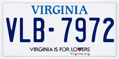 VA license plate VLB7972