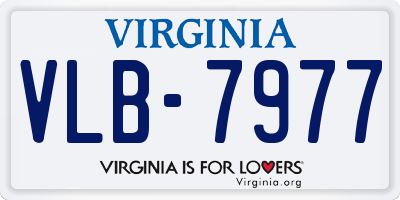 VA license plate VLB7977