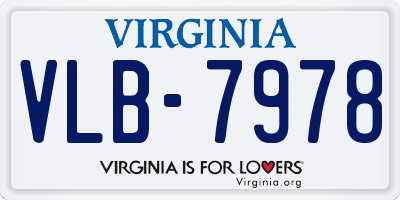 VA license plate VLB7978
