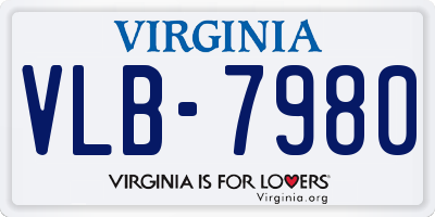 VA license plate VLB7980