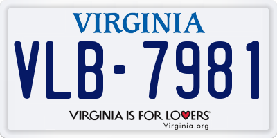 VA license plate VLB7981
