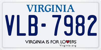 VA license plate VLB7982