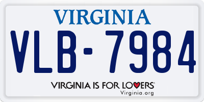 VA license plate VLB7984