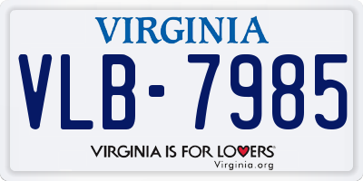 VA license plate VLB7985