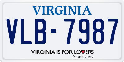 VA license plate VLB7987