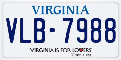VA license plate VLB7988