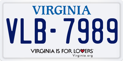 VA license plate VLB7989