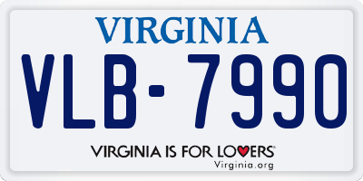 VA license plate VLB7990