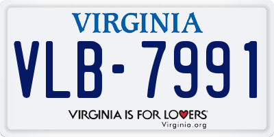 VA license plate VLB7991