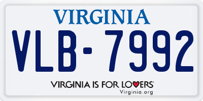 VA license plate VLB7992