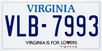 VA license plate VLB7993