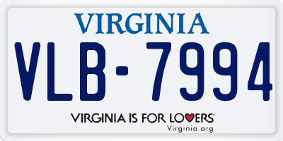 VA license plate VLB7994