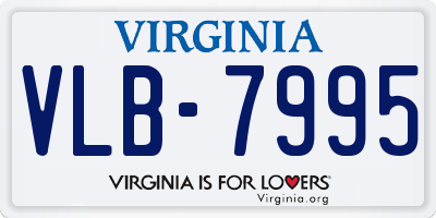 VA license plate VLB7995