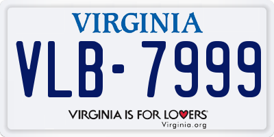 VA license plate VLB7999