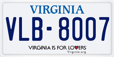 VA license plate VLB8007