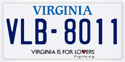 VA license plate VLB8011