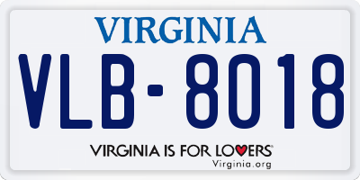VA license plate VLB8018