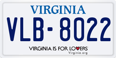 VA license plate VLB8022